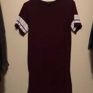 Maroon T-shirt dress